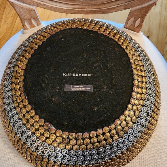 KIM SEYBERT BRASS AND NICKEL DECORATIVE BOWL 14" - Picture 4 of 4